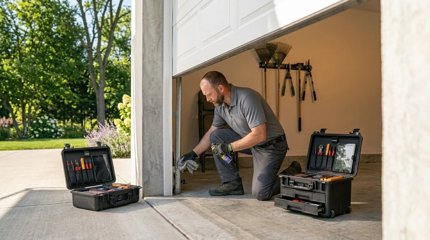 Roll-up steel garage door