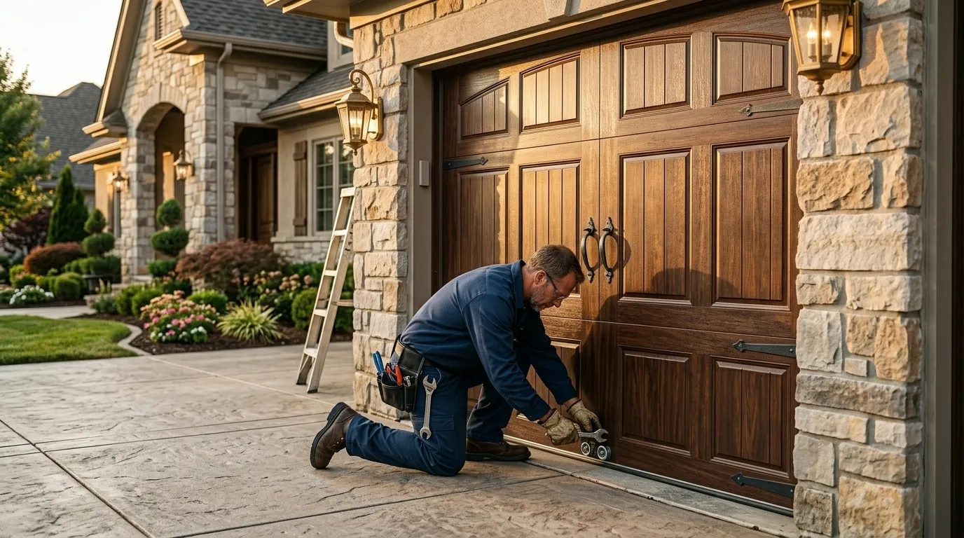 Modern flush garage door